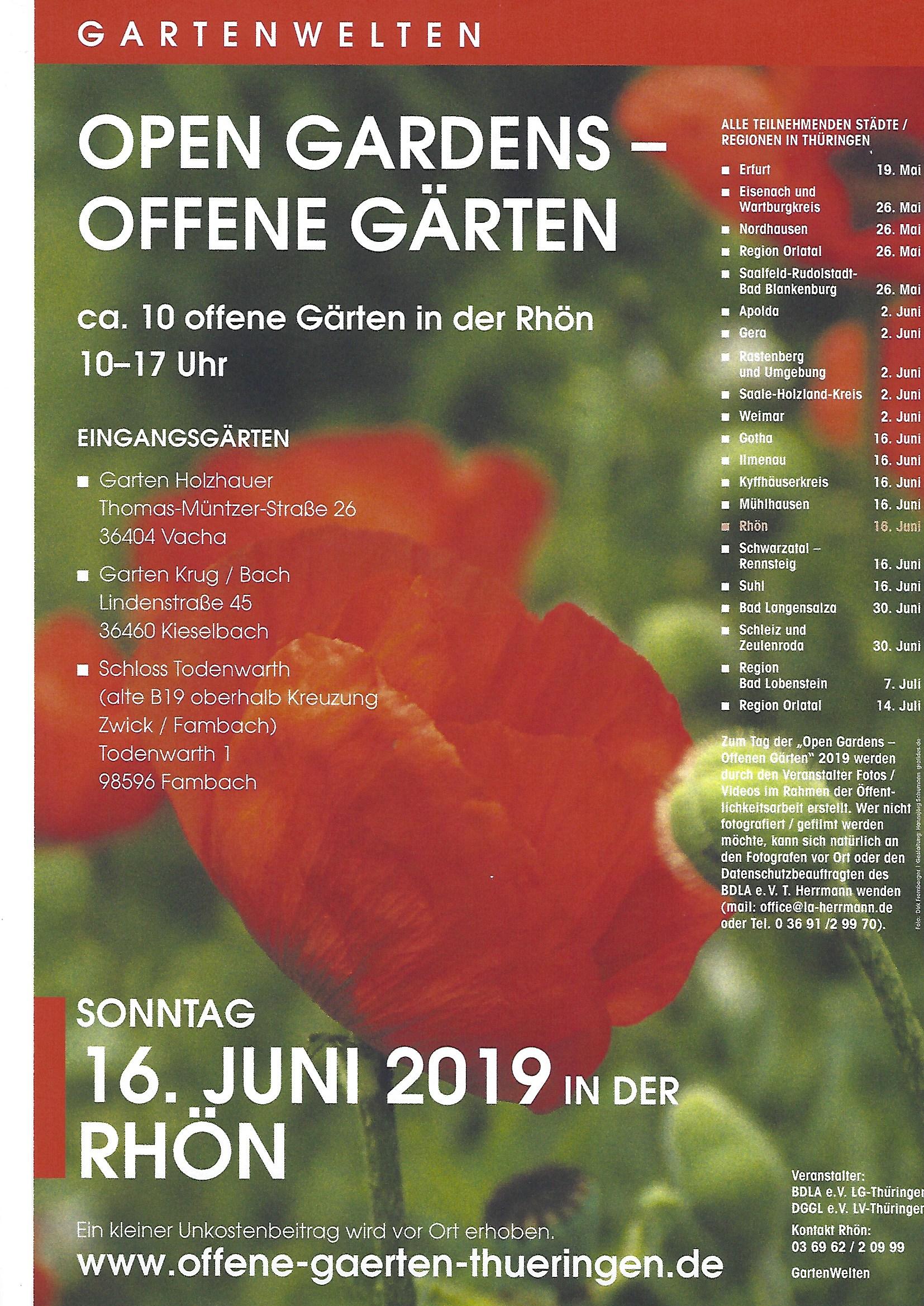 Sonntag 16.6.2019 Offene Gärten Rhön 1017 Uhr « Todenwarth